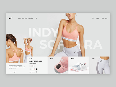 NIKE | Landing Page app branding design ecommerce hero landingpage minimalist shop theme ui ux web webdesign webdesigner website welcome welcome page wordpress