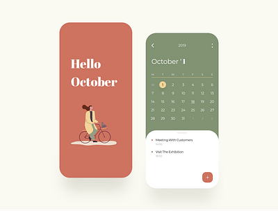 Calendar Mobile App color concept dailyui design dribbble figmadesign interface ios minimal mobile ui ux