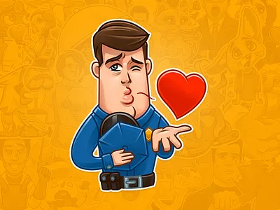 Cop copy police policeman stickers telegram