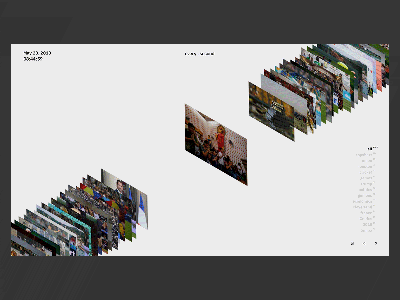 Every Second - AFP 3d animation experiment interaction motion news picture scroll ui ux web webgl website