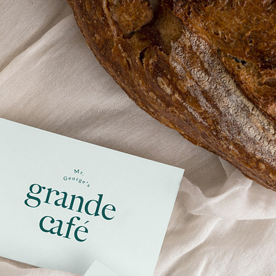 grande café business card design branding cleverlogo design font illustration logo logodesign organic simplicity typography