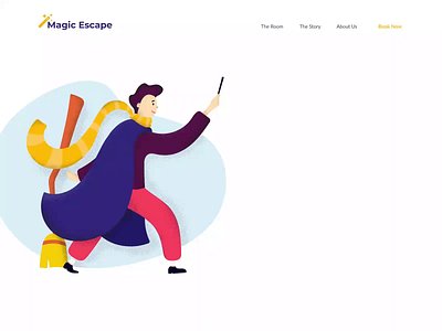 Magic Escape Room - Landing page 2d animation character character illustration design elementor flat illustration illustraion illustration landing page ui ui design ui illustration vector web animation web design wordpress