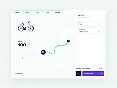 E-Bike Configurator 02 configurator e bike interface design ui ux web web design