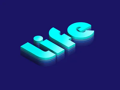 isometric text 3d design gradient illustration illustrator lettering type vector wallpaper