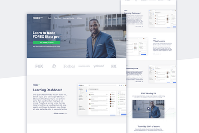 FOREX pro | Landing page financial financial advisor financial dashboard financial services forex forex trading landing page landing page ui learning learning platform light theme responsive design video website