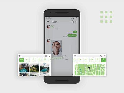 Mini LINE Redesign app chat design green maps messenger ui ux