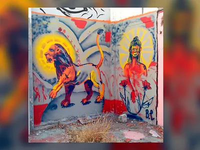 The Guardian art artwork character colorful fine art graffiti illustration lion painting portrait street art texture