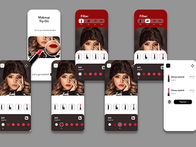 cosmetic app. app design illustration ui