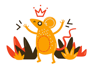 The Mouse King Illustration 2d illustration angry color design fun icons8 illustration king mouse vector web web design