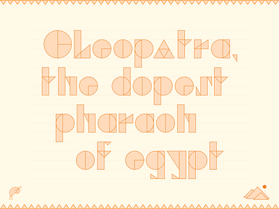 Pharaohs letterform thing circle cleopatra egypt letterform orange peach pharaoh pyramid queen rebound rectangle square triangle