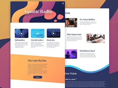 Aquatic Radio Landing Page