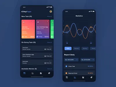 Project Management Apps app card clean design explore ios mobile sketch statistics ui ux