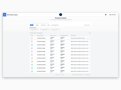 Product File Search advancedsearch dashboard information search search results ui ux web