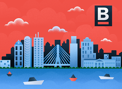 Illustration of Boston art boston bridge city cityscape design dribbble illustration illustration art massachusetts