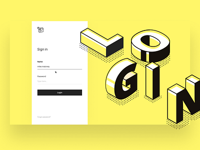 Indiestor login screen black bold branding clean design figma illustration login logo sign in page typography ui ux yellow