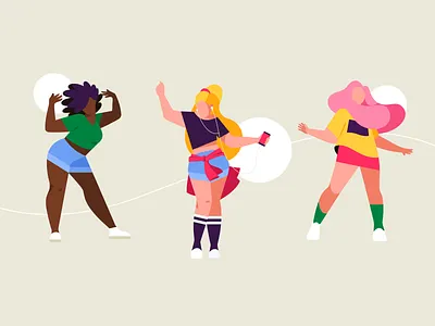 Dance 2d character color dance flat girl idol illustration people teenage vector