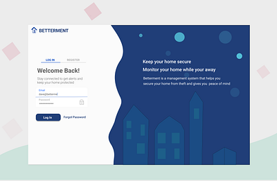 Login Page of Home Security App | Web Version android app appdesign homeapp homesecurity ios app iphone app login page loginscreen management app product design prototype secuityapp ui ux ui design uxdesign vectorart visual design webapp webdesign wireframes