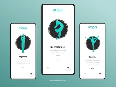 Onboarding 023 dailyui dailyui023 dailyuichallenge difficulty mobile yoga yoga pose
