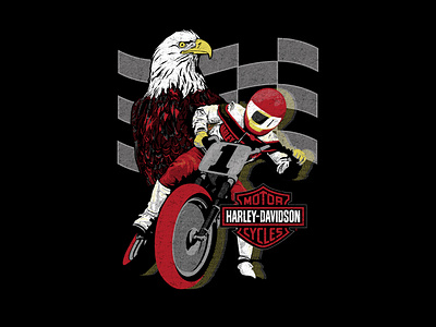 HD Flat Track americana apparel checkered flag design distressed eagle flat track graphic harley harley davidson hdmc illustration racing t shirt vintage