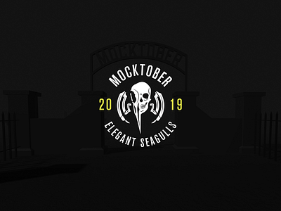 Mocktober 2019 badge branding contest mocktober seagulls skull tough