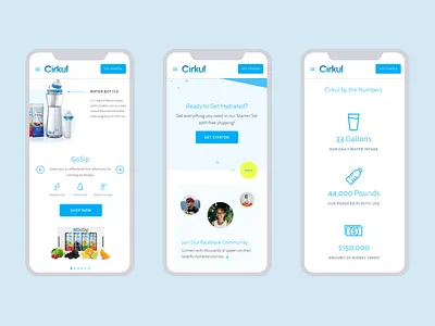 Cirkul Web Design beverage design drink health mobile ui responsive design ui water bottle web design web ui website