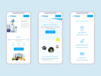 Cirkul Web Design beverage design drink health mobile ui responsive design ui water bottle web design web ui website