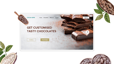 Cocoa Home adobe ilustrator adobe xd banner chocolate creative food web webdesign