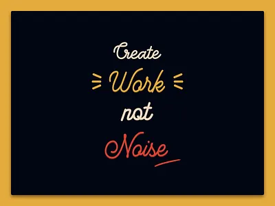 Create Work Not Noise minimal quote clipart quotes type typography typography art