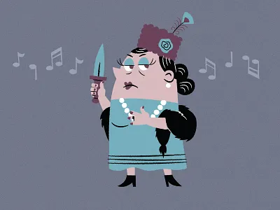 Mrs. Peacock character clue cluedo knife mockinbird music mystery peacock