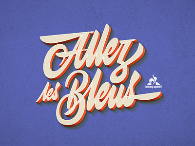 Allez les Bleus design graphic handlettering illustration illustrator lettering logo type typography vector