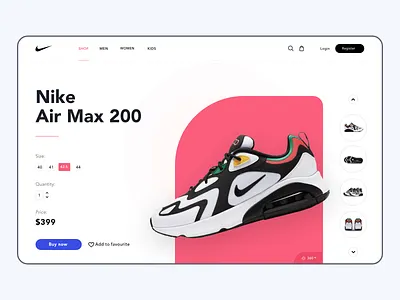 Nike / Website Concept avenir clean concept design dribbble nike product redesign shop form trends ui ux web