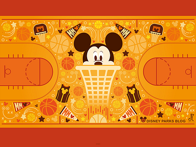 Mickey Basketball Wallpaper Design basketball disney illustration mickey mickey mouse nba sports vector