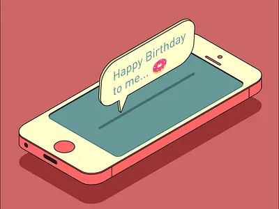Happy Birthday design happy birthday illustration iphone isometric phone vector