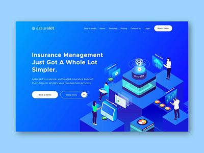 AssureKit - Header IIlustration animation assurekit gift header header illustration homepage insurance isometric motion graphics website website design