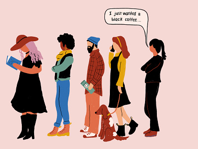 Pumpkin Spice Latte Line - When you hate PSL dog fall fall fashion halloween illustration people procreate pumpkin pumpkin spice witch