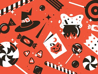 Spooky Season 👻 branding candy cauldron design halloween holiday icon illustration illustrator lollipop texture vector witch