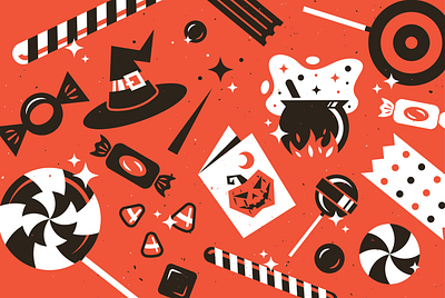 Spooky Season 👻 branding candy cauldron design halloween holiday icon illustration illustrator lollipop texture vector witch