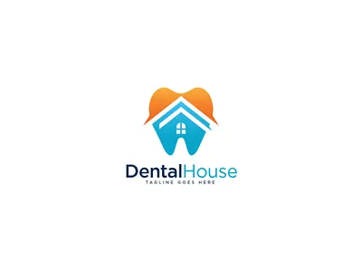 Dental House Logo care clinic dental dentist dentistry health home house logo medical real estate vector