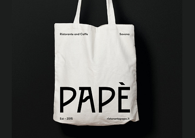 Papè Restaurant brand brand identity branding design letters logo totebag typography