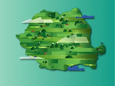 Romania animation illustration vector