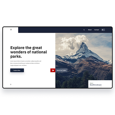 Natural park - website concept adobexd clean design grafic design interaction design minimal nature nature photography photoshop productdesign typography ui uidesign ux web website