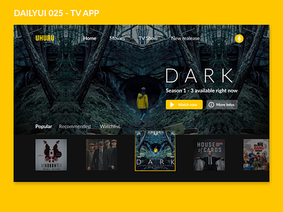 DailyUI 025 - TV APP 025 dailyui design tvapp ui