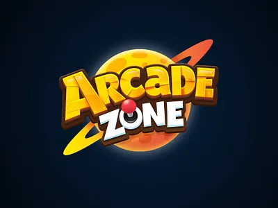 Arcade Zone 3d title board game boardgame boardgames cartoon logo game branding game logo game title kids logo title design