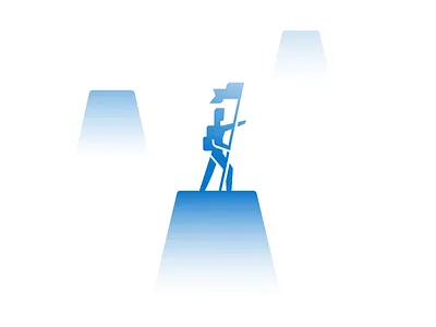 Pathfinder app blue branding geometric gradient illustration mountain ui