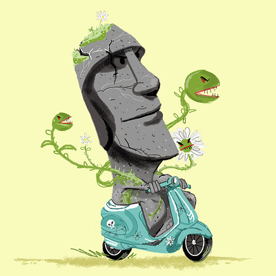 Day 2 Block-head art blockhead character design design digital art easter island fan art illustration photoshop rock sotbgc4
