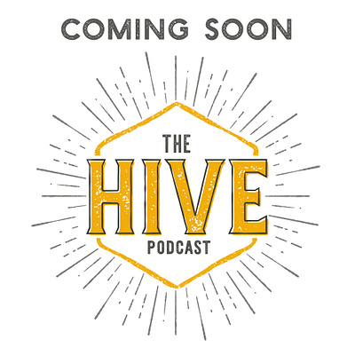 The Hive Podcast Logo 2 color branding logo podcast podcast art texture vector