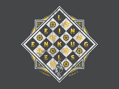 Leinenkugel's Mandala apparel design brewing company checkerboard design diamond geometric grid mandala t shirt typography yellow