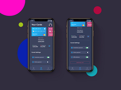 Finance App - Dark Mode adobexd banking banking app colours dailyui design finance finance app ios mobile app online banking photoshop ui uidesign uiux