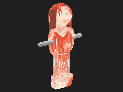 Carrie blood carrie foosball horror horror movie illustration splatter