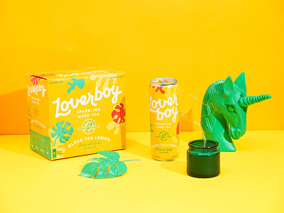 Loverboy Black Tea Lemon art direction brand branding design foodandbev identity illustration logo packagedesign packaging photography photostyling typography